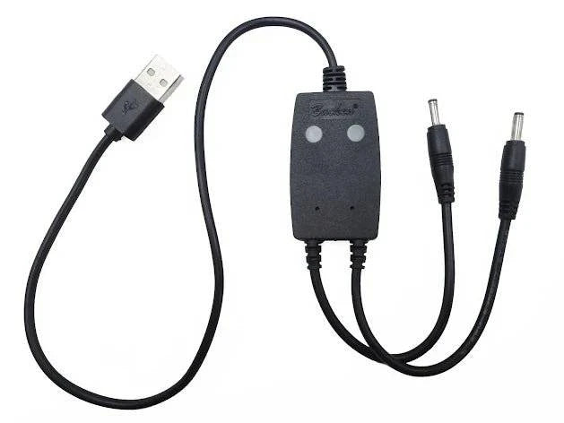 Laddkabel USB-A till 2x litiumbatterier på 7,4 V - BeWarm